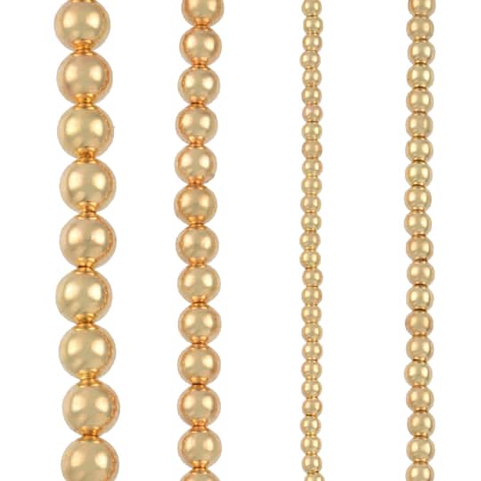 Gold Metal Round Beads Mix, by Bead Landing™